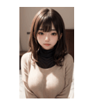 超優雅なセーターの女の子の写真（個別スタンプ：16）