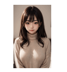 超優雅なセーターの女の子の写真（個別スタンプ：18）