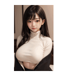 超優雅なセーターの女の子の写真（個別スタンプ：20）