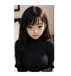 超優雅なセーターの女の子の写真（個別スタンプ：21）