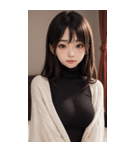 超優雅なセーターの女の子の写真（個別スタンプ：22）
