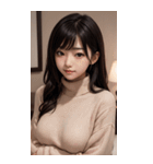 超優雅なセーターの女の子の写真（個別スタンプ：23）
