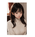 超優雅なセーターの女の子の写真（個別スタンプ：26）