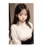 超優雅なセーターの女の子の写真（個別スタンプ：27）