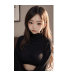 超優雅なセーターの女の子の写真（個別スタンプ：34）