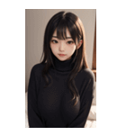 超優雅なセーターの女の子の写真（個別スタンプ：36）