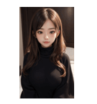超優雅なセーターの女の子の写真（個別スタンプ：39）