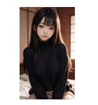 超優雅なセーターの女の子の写真（個別スタンプ：40）