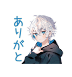 パーカー男子★予定と集合スタンプ（個別スタンプ：3）