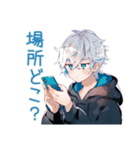 パーカー男子★予定と集合スタンプ（個別スタンプ：4）