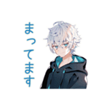パーカー男子★予定と集合スタンプ（個別スタンプ：8）