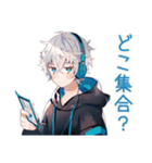 パーカー男子★予定と集合スタンプ（個別スタンプ：16）