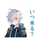 パーカー男子★予定と集合スタンプ（個別スタンプ：24）