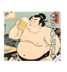 【浮世絵】酒飲む人や動物（個別スタンプ：2）