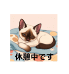 ペットの可愛いシャムネコ（個別スタンプ：34）