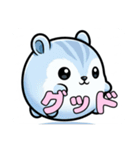 水色のかわいいどうぶつたち（個別スタンプ：9）