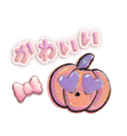【Vol.EX3】ハロウィンDX キラキラシール風（個別スタンプ：3）