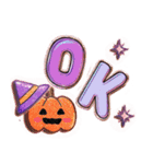 【Vol.EX3】ハロウィンDX キラキラシール風（個別スタンプ：7）