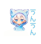 白猫耳パーカーくんの癒しスタンプ（個別スタンプ：25）