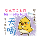 小鳥の基本あいさつスタンプ（日台2語）（個別スタンプ：23）