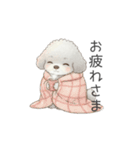 犬の日特集用♡トイプードル秋冬用スタンプ（個別スタンプ：4）