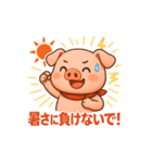 キュートなブタさん 残暑（個別スタンプ：13）