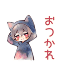基本の黒猫耳パーカーくん★（個別スタンプ：5）