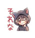 基本の黒猫耳パーカーくん★（個別スタンプ：24）