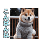 飛び出す★冬を感じる柴犬_挨拶（個別スタンプ：14）