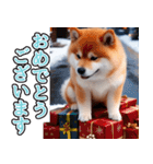 飛び出す★冬を感じる柴犬_挨拶（個別スタンプ：16）
