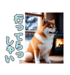 飛び出す★冬を感じる柴犬_挨拶（個別スタンプ：19）