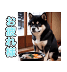 飛び出す★冬を感じる黒柴_挨拶（個別スタンプ：6）