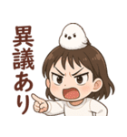 女の子と小鳥 可愛らしく喜怒哀楽（個別スタンプ：6）