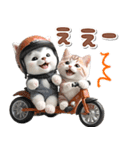 秋 残暑 日常♡シベリアンハスキーとネコ（個別スタンプ：29）