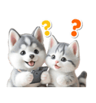 秋 残暑 日常♡シベリアンハスキーとネコ（個別スタンプ：30）