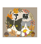 ハチワレコンビのほっこり秋冬便（個別スタンプ：22）