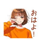 ボブカットの女の子のミニマル暮らし（個別スタンプ：2）