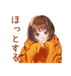 ボブカットの女の子のミニマル暮らし（個別スタンプ：36）