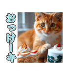 飛び出す★冬を感じる茶トラ猫_挨拶（個別スタンプ：10）
