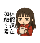 着物の彼女5-苦労労働者（個別スタンプ：34）