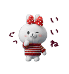 【3D】毎日使える♡らぶりぃちびうさぎ♡（個別スタンプ：9）