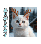 飛び出す★冬を感じる白猫_挨拶（個別スタンプ：3）