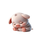ピンクのブタはただ寝そべりたいだけ（個別スタンプ：6）