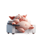 ピンクのブタはただ寝そべりたいだけ（個別スタンプ：8）