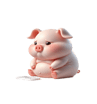 ピンクのブタはただ寝そべりたいだけ（個別スタンプ：24）