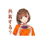 自撮り＆他撮り★ボブカットの女の子（個別スタンプ：7）