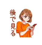 自撮り＆他撮り★ボブカットの女の子（個別スタンプ：21）