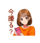 自撮り＆他撮り★ボブカットの女の子（個別スタンプ：23）