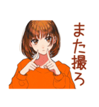 自撮り＆他撮り★ボブカットの女の子（個別スタンプ：25）