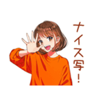 自撮り＆他撮り★ボブカットの女の子（個別スタンプ：33）